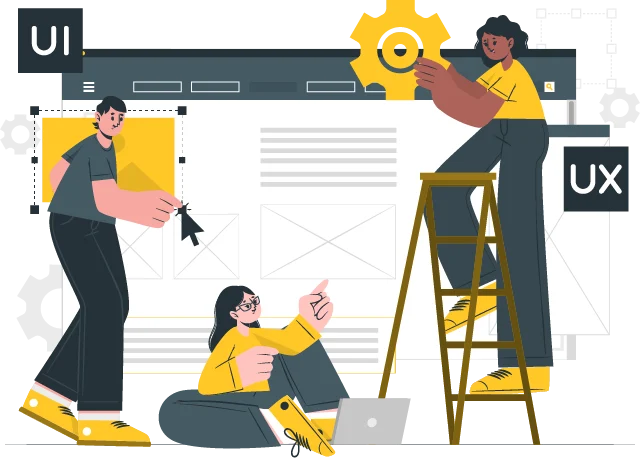 Team UI/UX al lavoro sulla progettazione di un sito web
